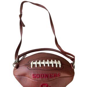 University of Oklahoma OU Sooners Football Shaped Leather Shoulder Bag (READ)